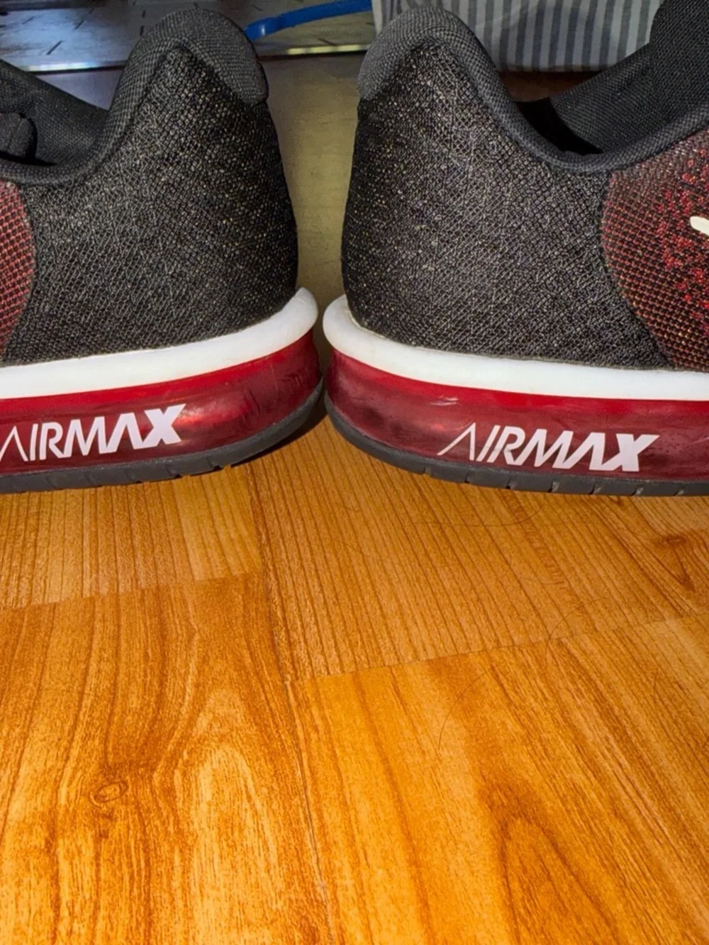 Nike Red and Black Knit Running Sneakers